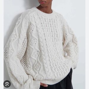Loulou Studio Seca Cable Knit Sweater - Cream
